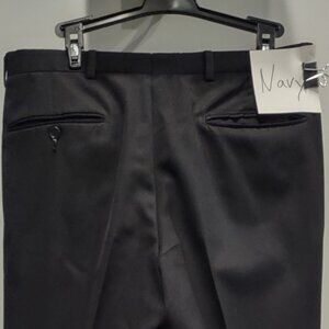 Oscar De La Renta navy, cuffed, pleated, Pants (32 in waist)